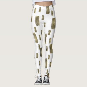 Leggings Pincel de pintura moderno dorado cobre bronce dest