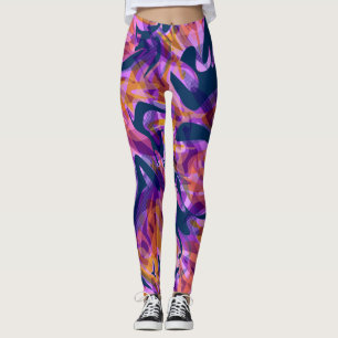 Leggings Pincel moderno abstracto y sin inconvenientes, tra