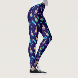 Leggings Pincel y patrón de rodillo de pintador y decorador