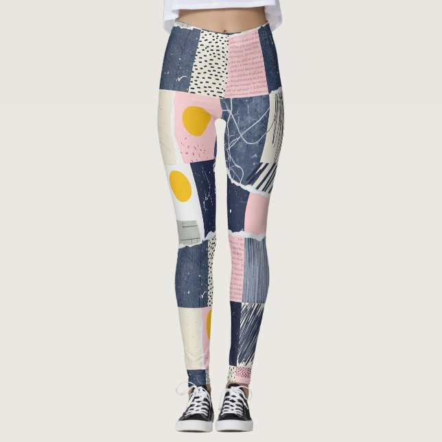 Leggings Pincelada abstracta retro (1) (Anverso)