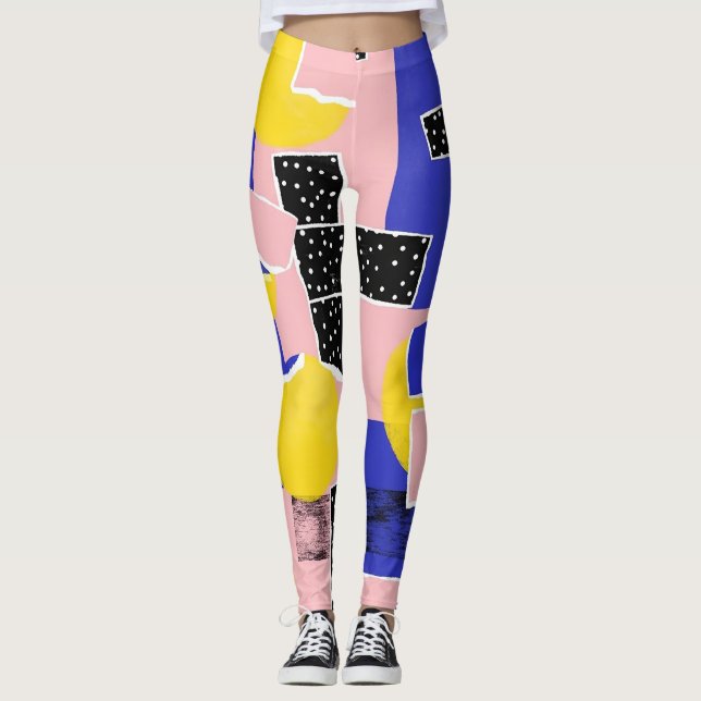 Leggings Pincelada abstracta retro (10) (Anverso)