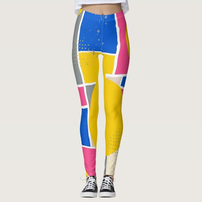 Leggings Pincelada abstracta retro (15) (Anverso)