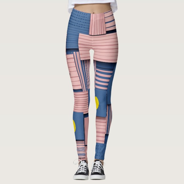 Leggings Pincelada abstracta retro (5) (Anverso)