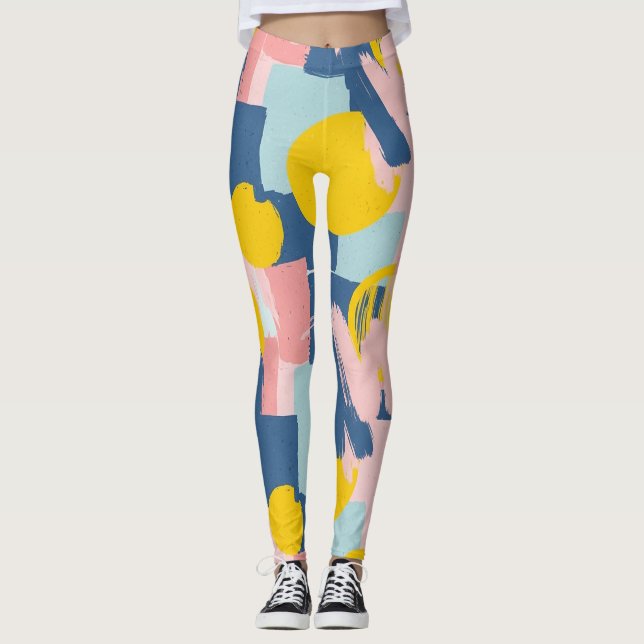 Leggings Pincelada abstracta retro (6) (Anverso)