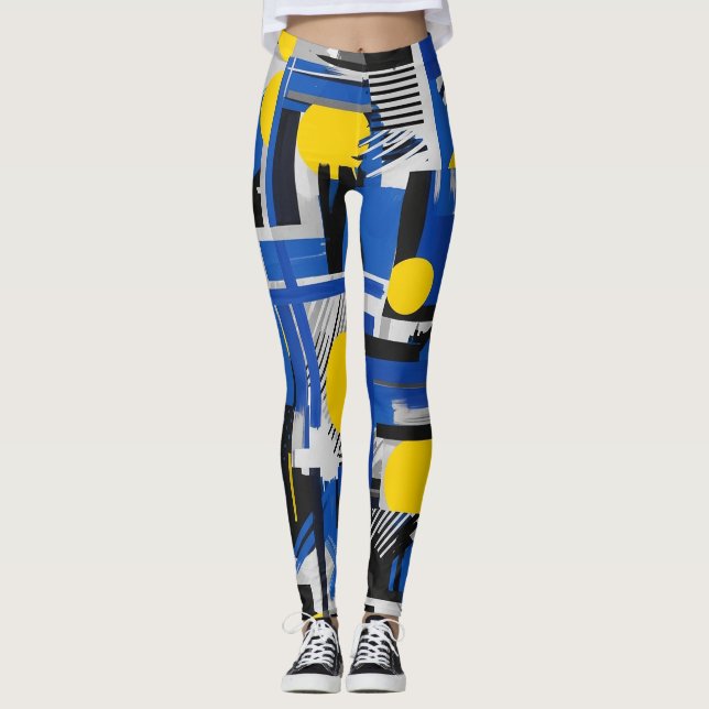 Leggings Pincelada abstracta retro (7) (Anverso)