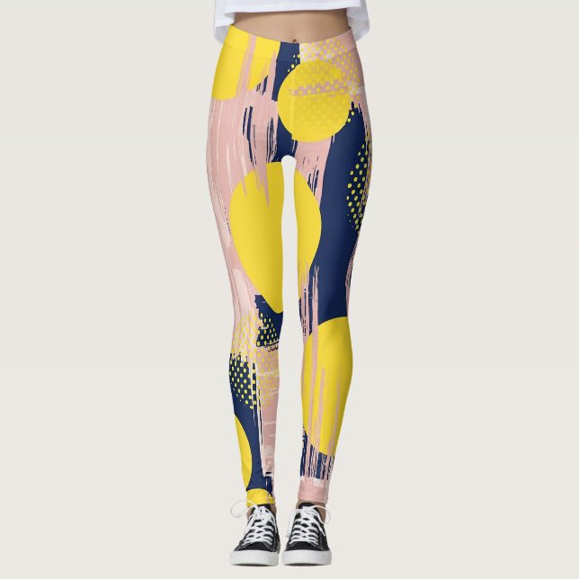 Leggings Pincelada abstracta retro (8) (Anverso)