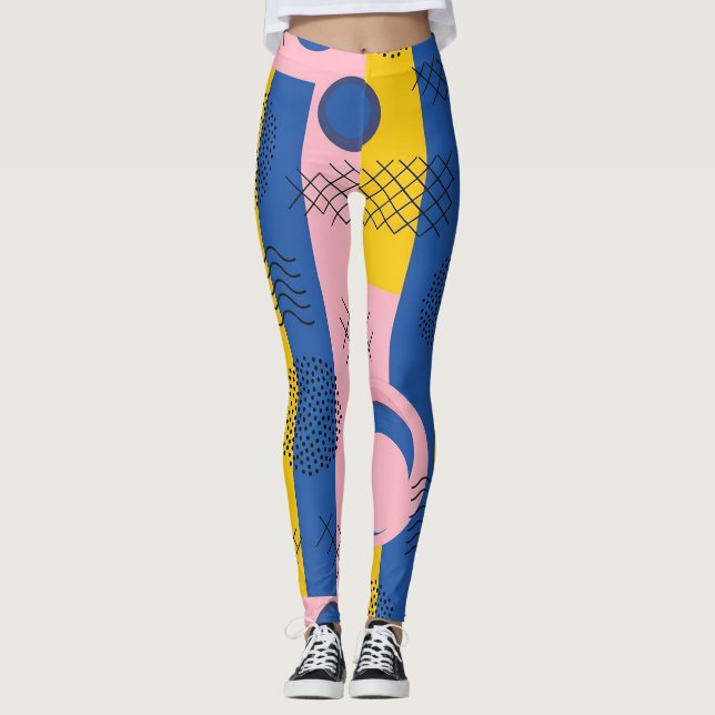 Leggings Pincelada abstracta retro (9) (Anverso)