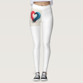 Leggings Pinceles de pincelada Leyendas de arte cardíaco - 