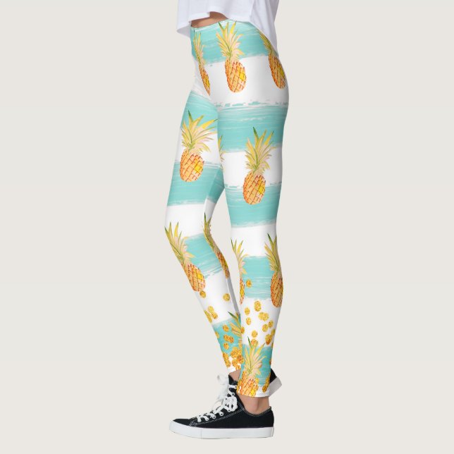 Leggings Pineapple Turquesa Tropical (Izquierda)