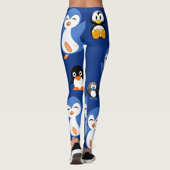 Leggings pingüino negro azul largo (Reverso)
