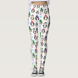 Leggings Pingüinos del navidad y polainas de los copos de