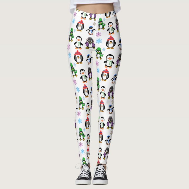 Leggings Pingüinos del navidad y polainas de los copos de (Anverso)