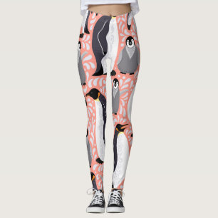 Leggings Pingüinos emperadores, costillas, estampado decora