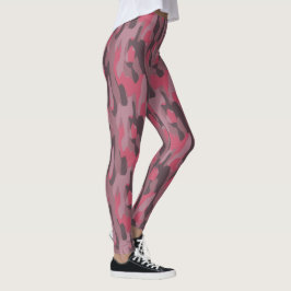 Leggings pink and mauve Camo abstract