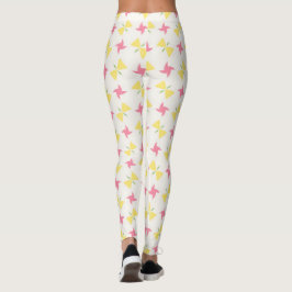 Leggings Pink and yellow pinwheel floral