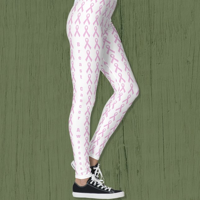 Leggings Pink Awareness Ribbon (Pink Awareness Ribbon Leggings)