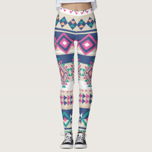 Leggings Pink Aztec combina piernas femeninas