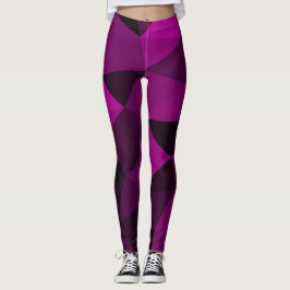 Leggings Pink black geometric mesh pattern