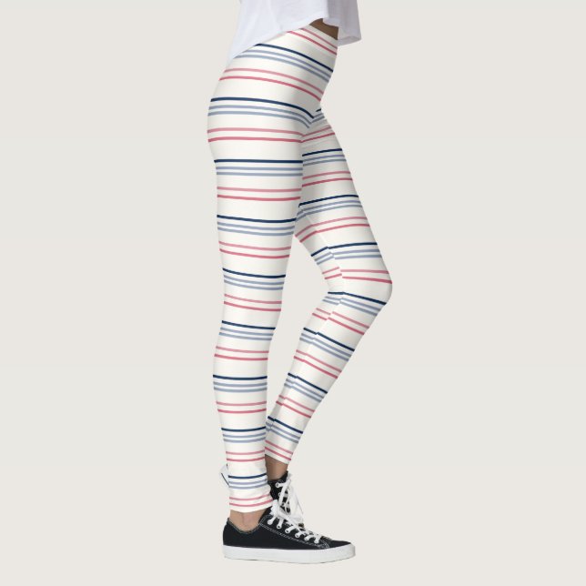 Leggings Pink blue and white stripes (Derecha)