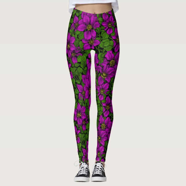 Leggings Pink Clematis (Anverso)