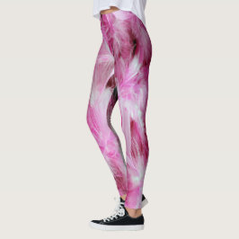 Leggings Pink Feathers