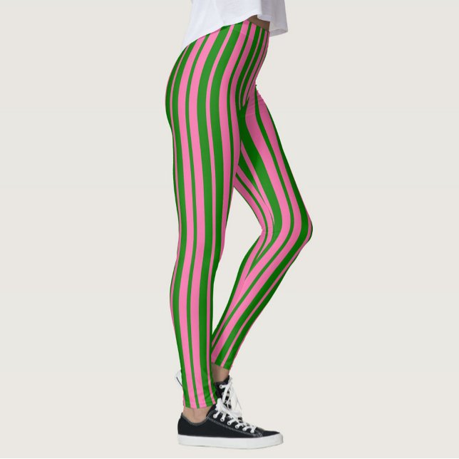 Leggings Pink Green Stylish Stripes Pattern Design  (Subido por el creador)