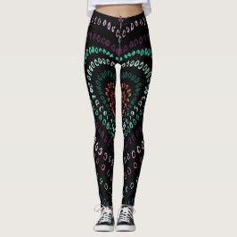 Leggings Pink Green Verde azulada Purple