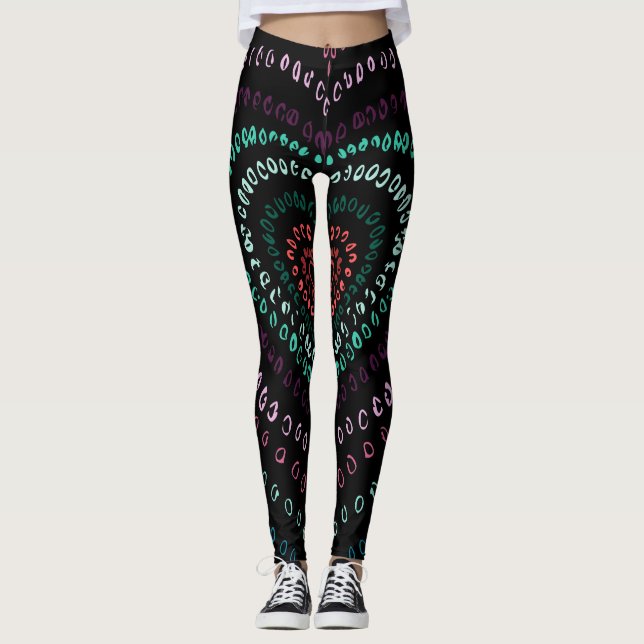 Leggings Pink Green Verde azulada Purple (Anverso)