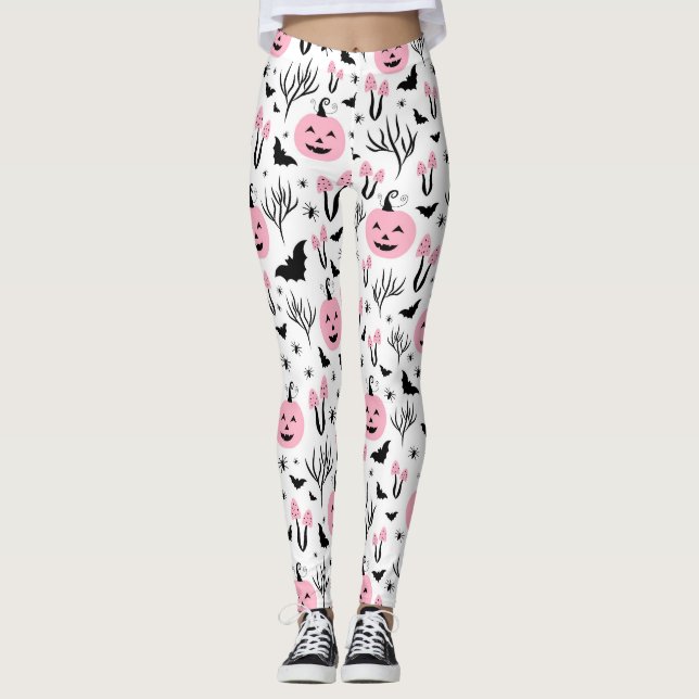 LEGGINGS PINK HALLOWEB PUMPKINS Y MUSHROOMS (Anverso)
