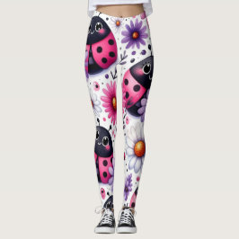 Leggings Pink Ladybugs