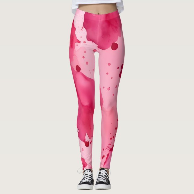 Leggings Pink on Pink Abstract (Anverso)