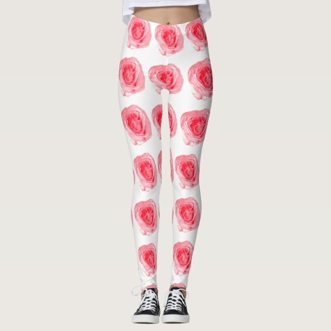 Leggings Pink Rose Flower (Anverso)