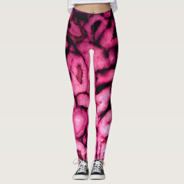 Leggings Pink Rose Quartz Agate Geodes patrón abstracto