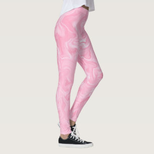 Leggings Pink Watercolor Swirls