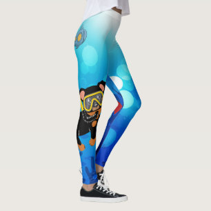 Leggings Pinscher miniatura (Pin del minuto) debajo del mar