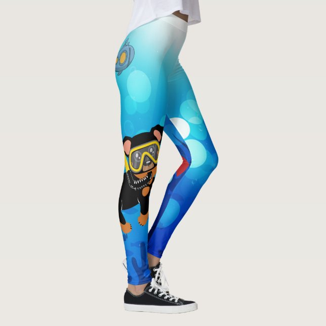 Leggings Pinscher miniatura (Pin del minuto) debajo del mar (Derecha)