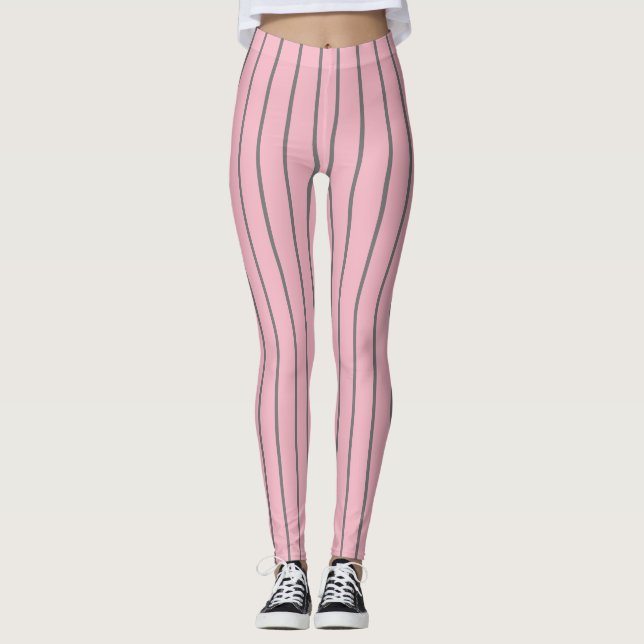 Leggings Pinstripes grises rosados 4Allie (Anverso)