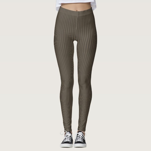 Leggings Pinstripes retro marrones (Anverso)