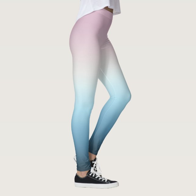 Leggings Pinta rosa y azul gradiente negro Rosa Ombre (Derecha)
