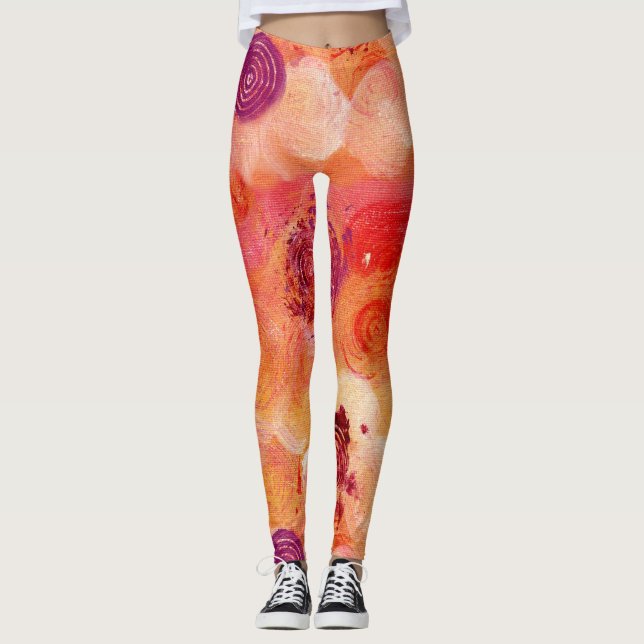 Leggings Pintadas de salpicaduras y muelles (Anverso)