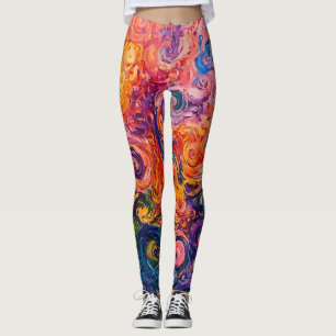 Leggings Pintado de aceite de Swichedelic Swirls