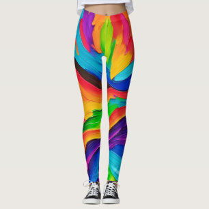Leggings Pintado de remolino arco iris