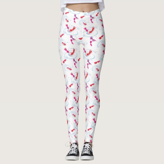 Leggings Pintando las acuarelas japonesas Koi Fish (Anverso)