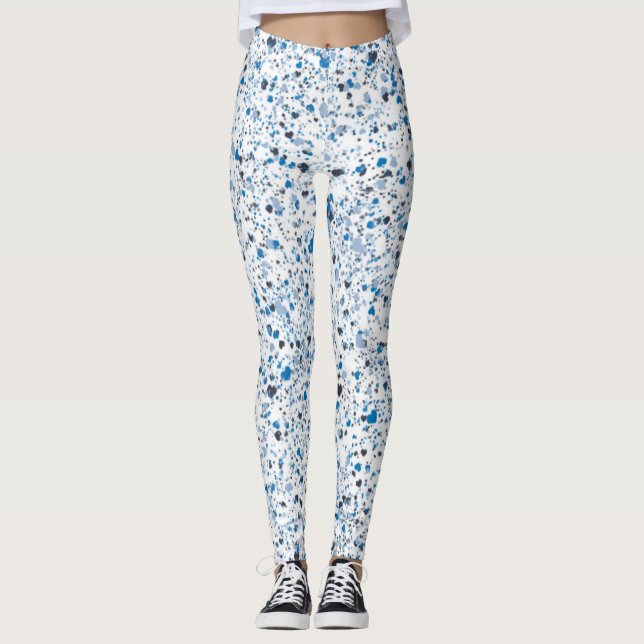 Leggings Pintar con el corazón azul, abstracto (Anverso)