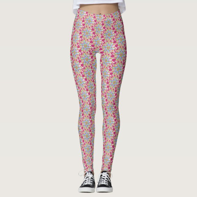 Leggings Pintas de color azul pálido - (Anverso)