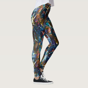 Leggings 'Pintas pesadas' manchadas que se superponen en co
