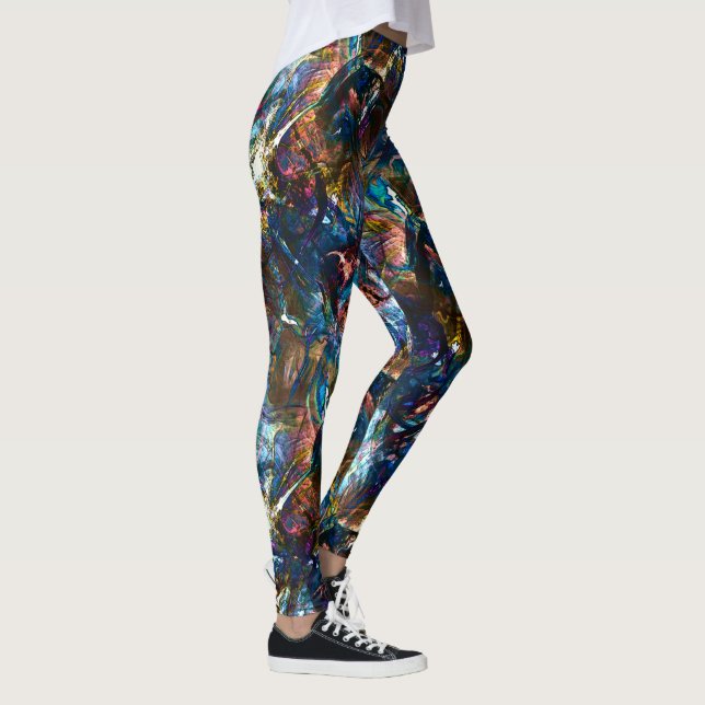 Leggings 'Pintas pesadas' manchadas que se superponen en co (Derecha)