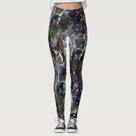 Leggings 'Pintas pesadas' manchadas que se superponen en co