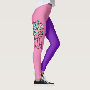 Leggings Pintura a mano - Grupo de árboles abstractos 3 + 4