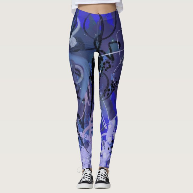 Leggings Pintura abstracta azul (Anverso)